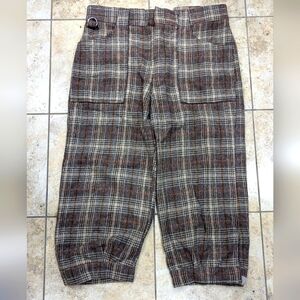 Vintage Wool Plaid Knickers Capri Crop Pants Size 36
